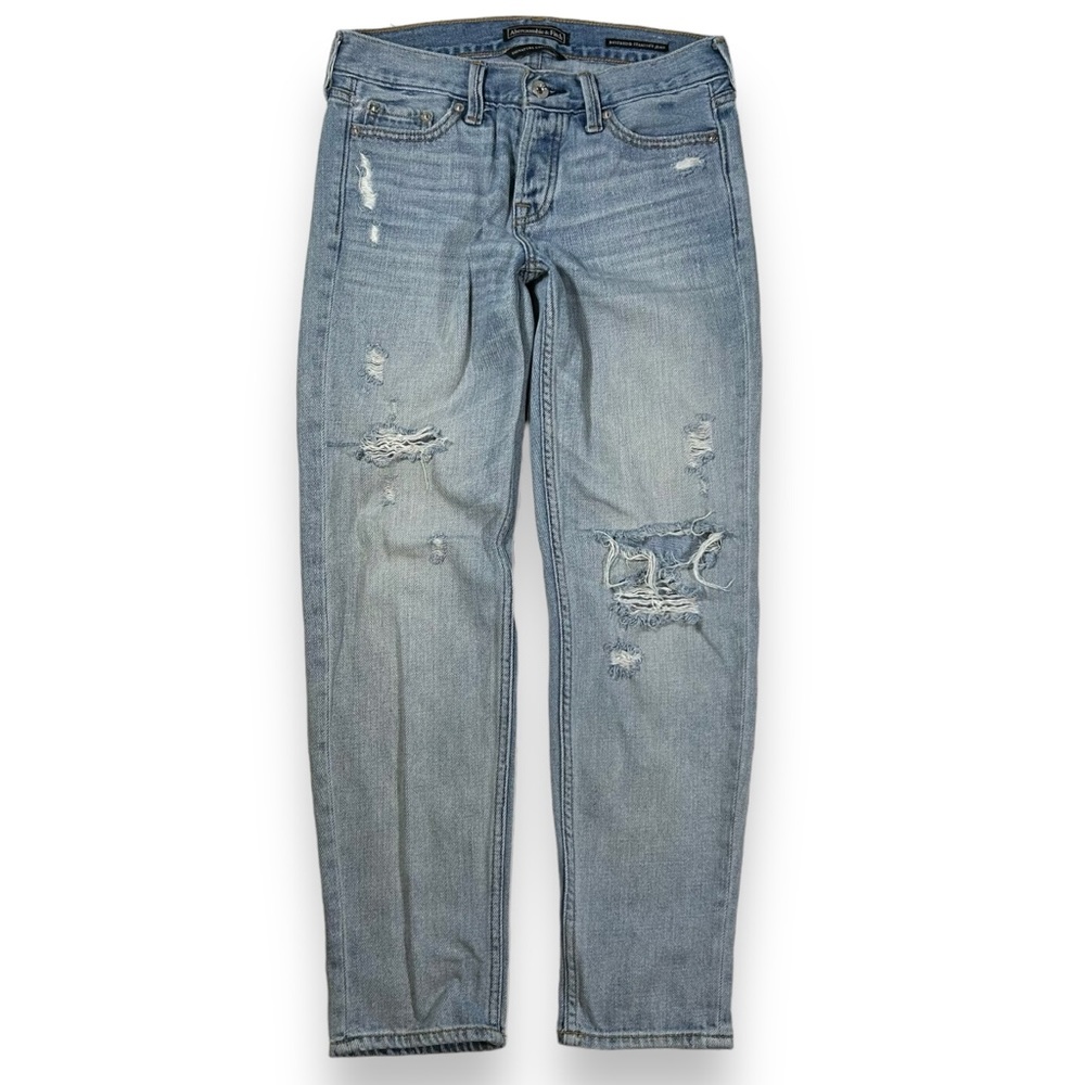Abercrombie and Fitch Boyfriend Straight Leg Distressed Jeans Womens 24"